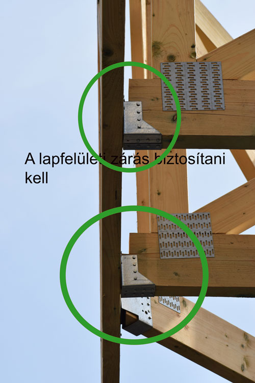 szeglemezes tető összeszerelési hibái