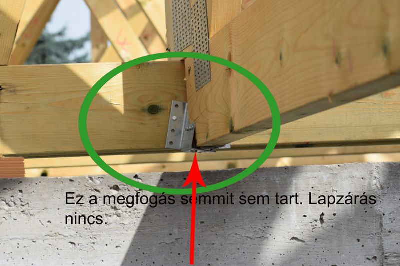 szeglemezes tető összeszerelési hibái