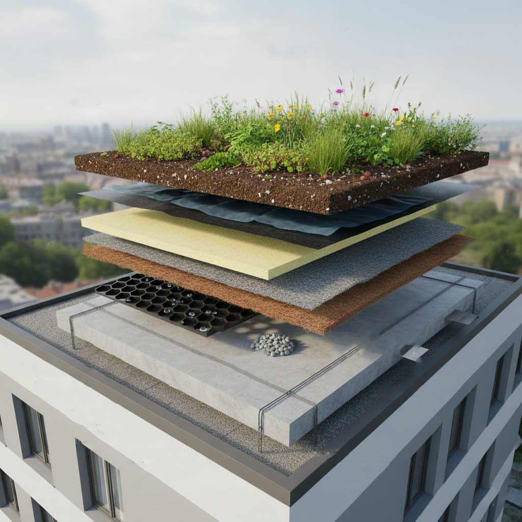 zöldtető rétegrend